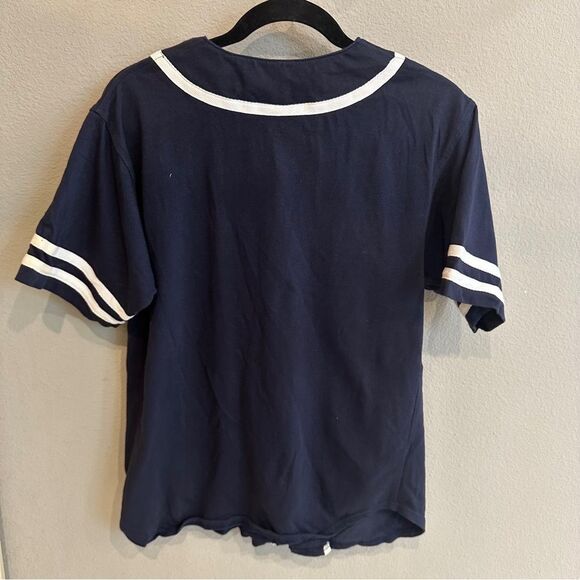 Disney | Navy Tigger Disney world Button Down Shirt with White Accents V-Neck - Picture 2 of 7